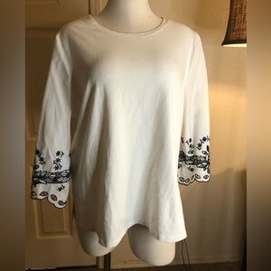 Chicos eyelet bell sleeve top